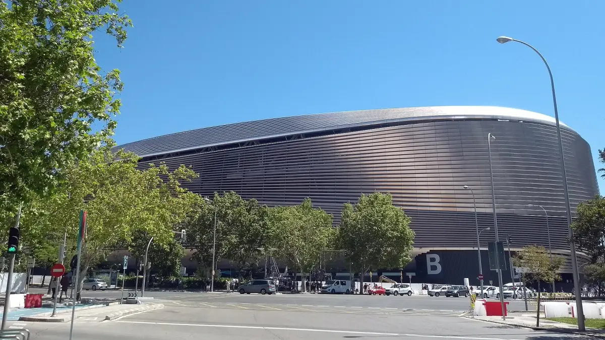 The renovated Santiago Bernabeu in Madrid, a 2030 World Cup venue and a contender to host the final