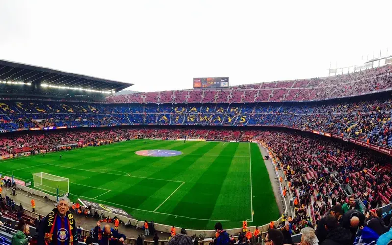 Camp Nou stadium bowl in Barcelona, home of FC Barcelona